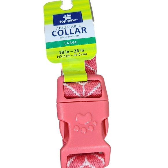 Top Paw Adjustable Large Pet Dog Collar LG Neck 18-26" Geometrical Woven Nylon - Picture 2 of 4